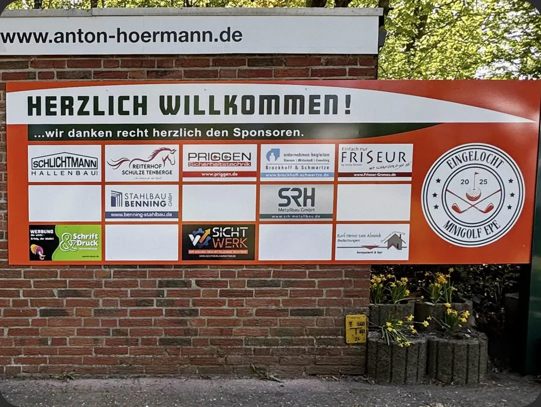 Minigolf Eingelocht Sponsorentafel
